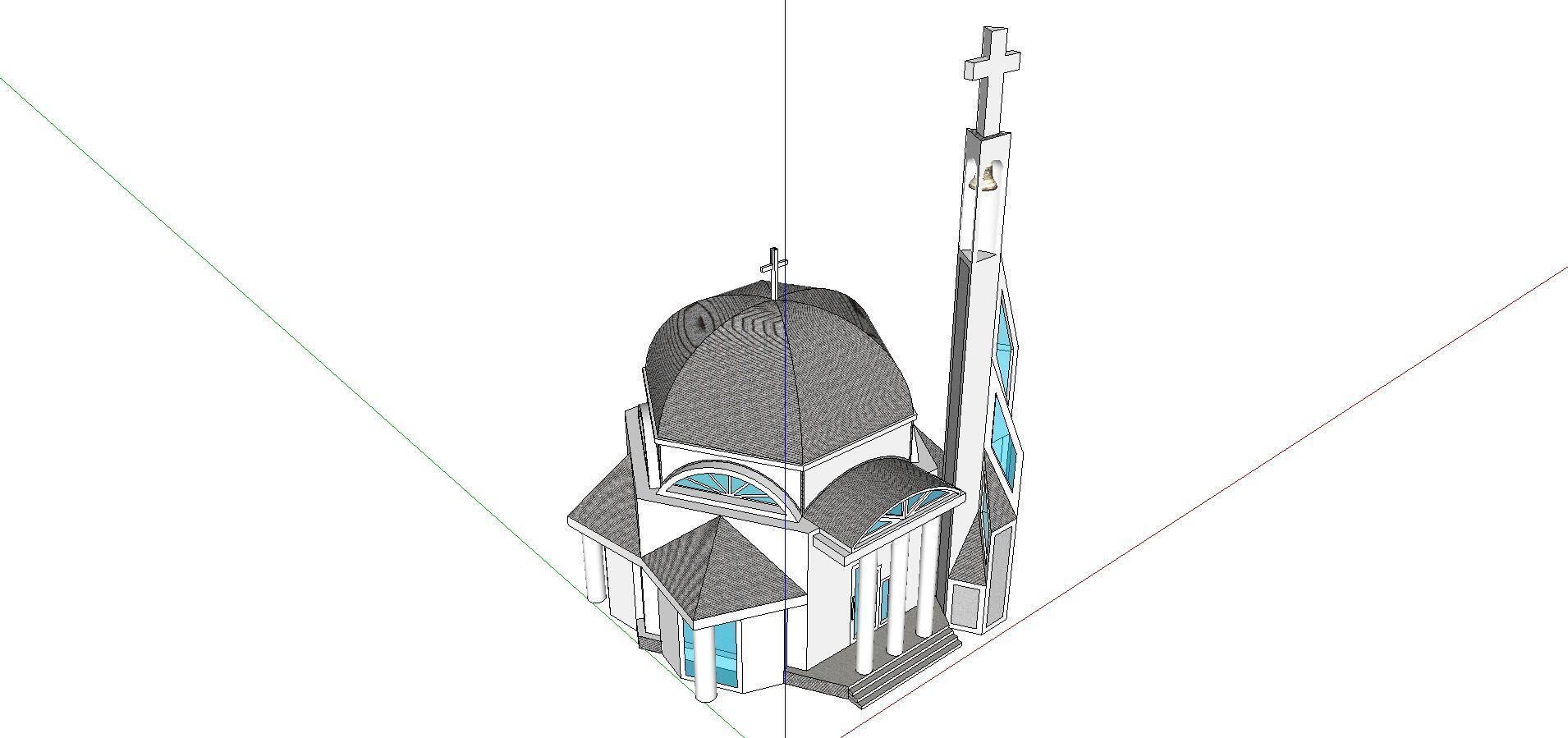Architecture-Religion-God-Culture-Temple-069 church with cros... 3D model_4