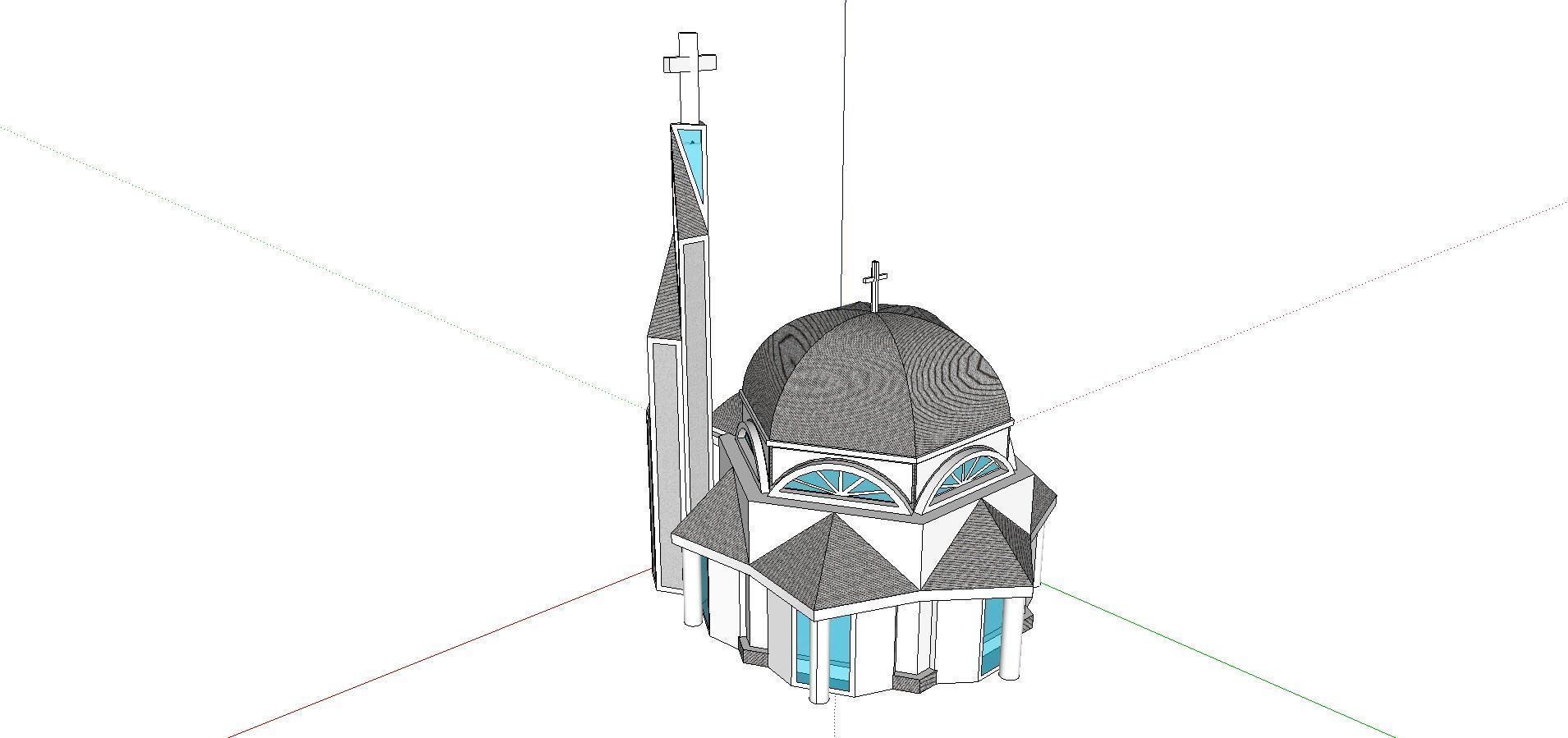Architecture-Religion-God-Culture-Temple-069 church with cros... 3D model_2