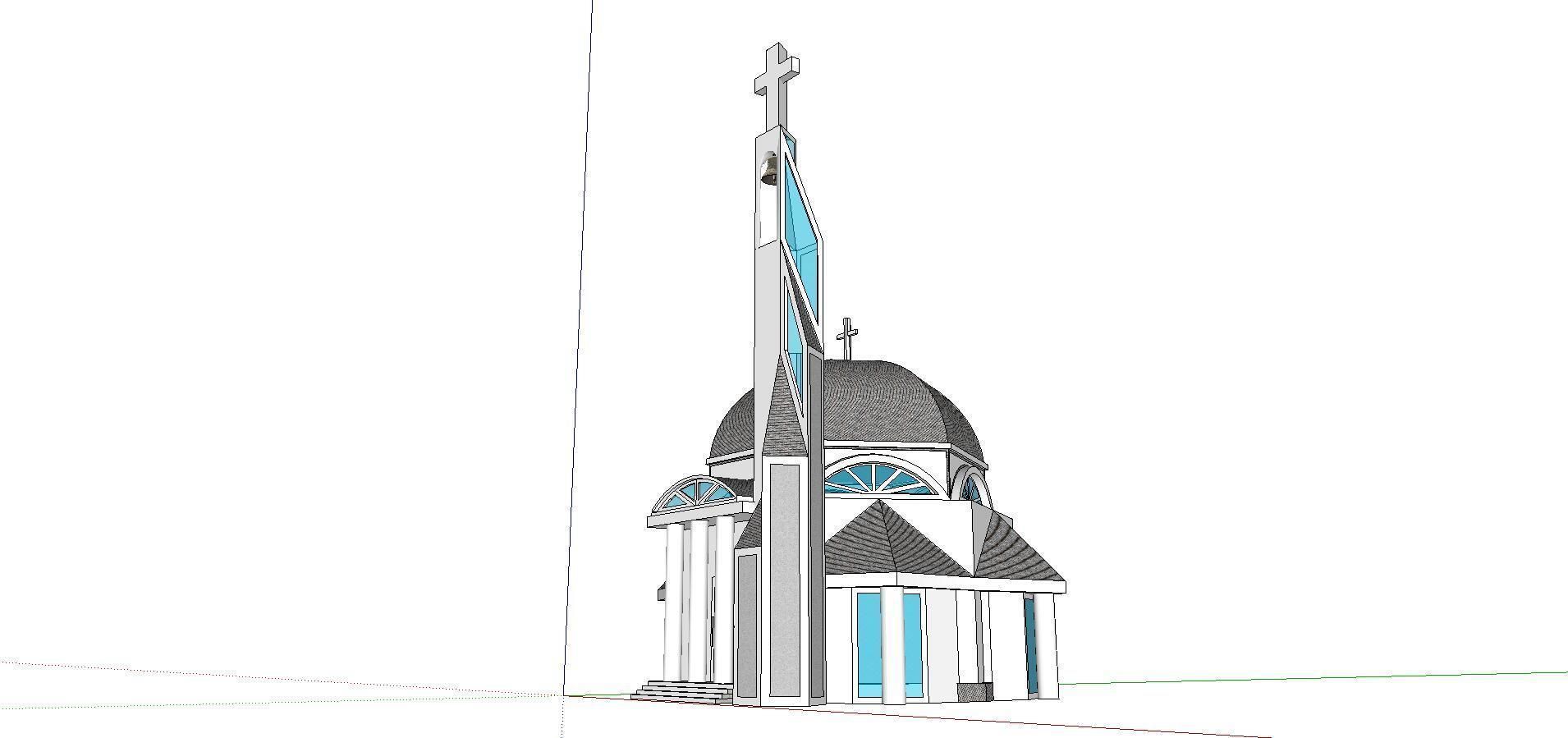 Architecture-Religion-God-Culture-Temple-069 church with cros... 3D model_1