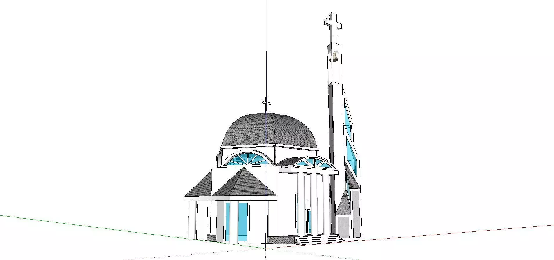 Architecture-Religion-God-Culture-Temple-069 church with cros... 3D model_0