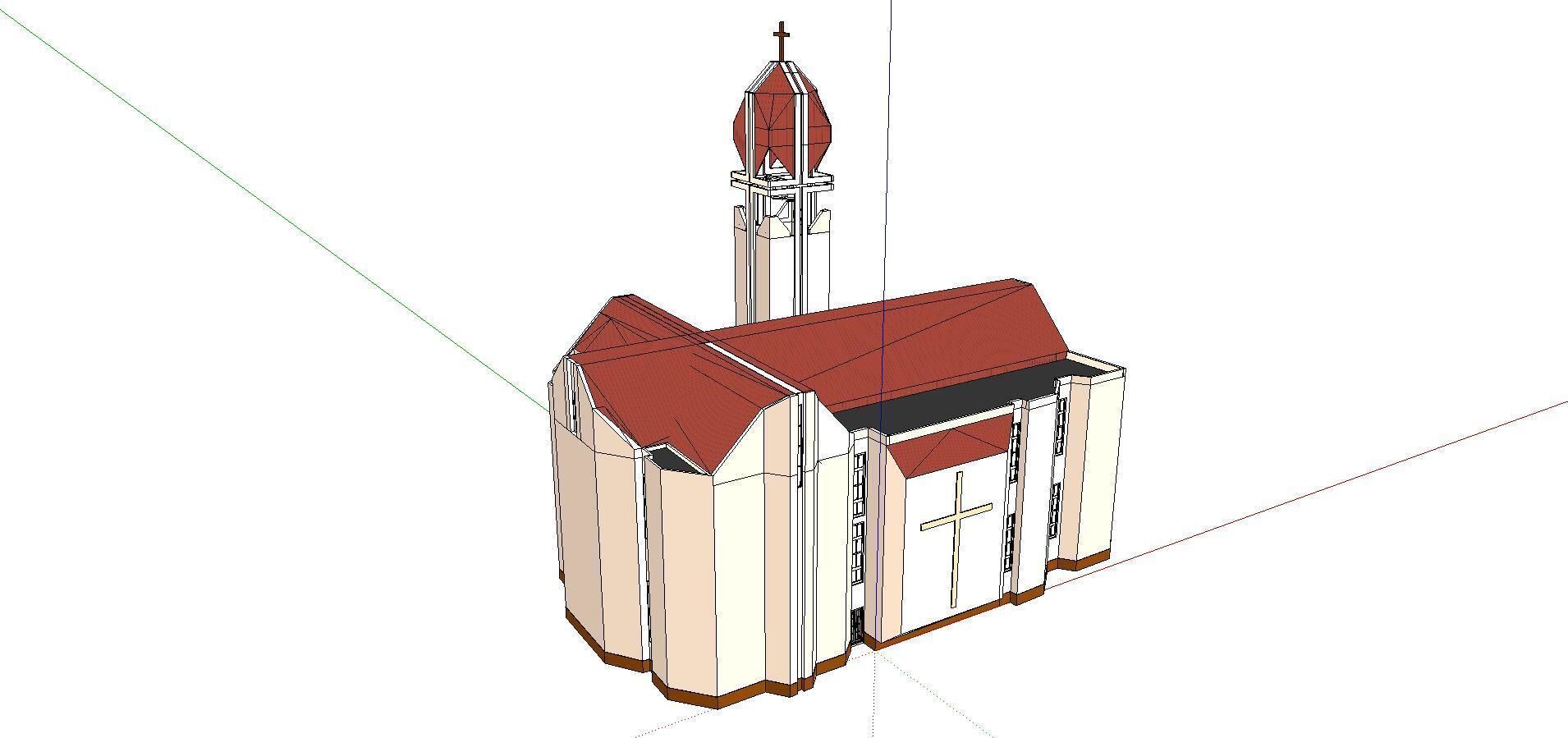 Architecture-Religion-God-Culture-Temple-070 church with roof 3D model_4