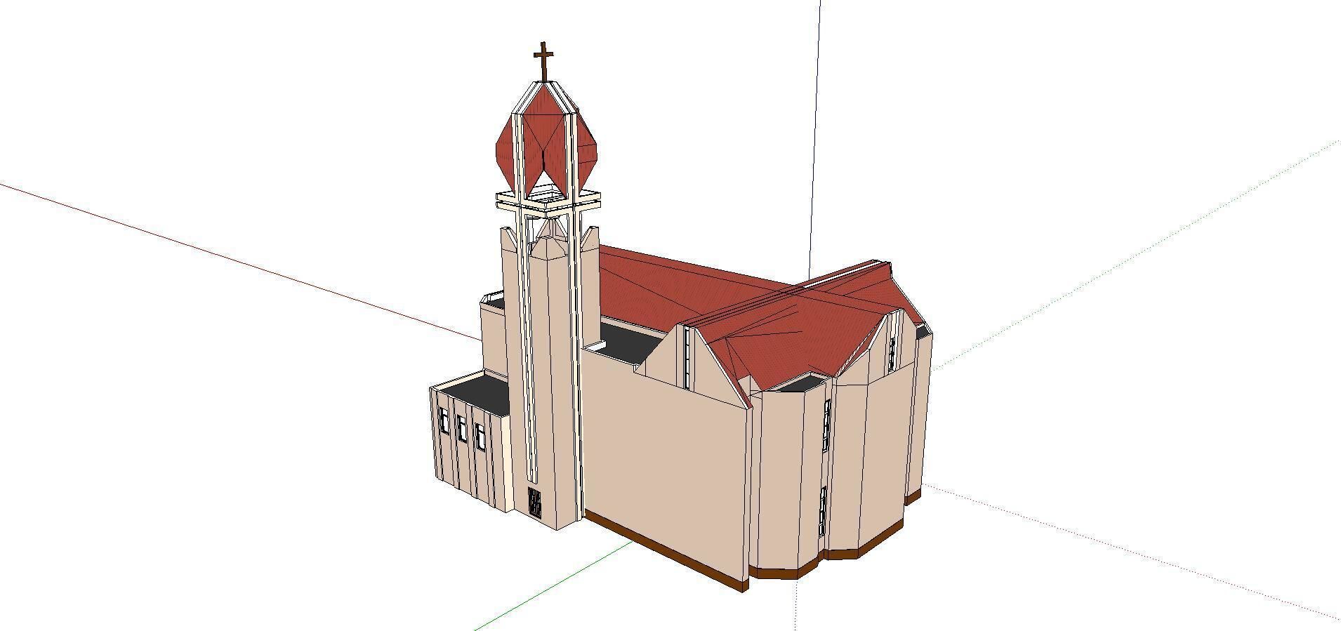 Architecture-Religion-God-Culture-Temple-070 church with roof 3D model_3