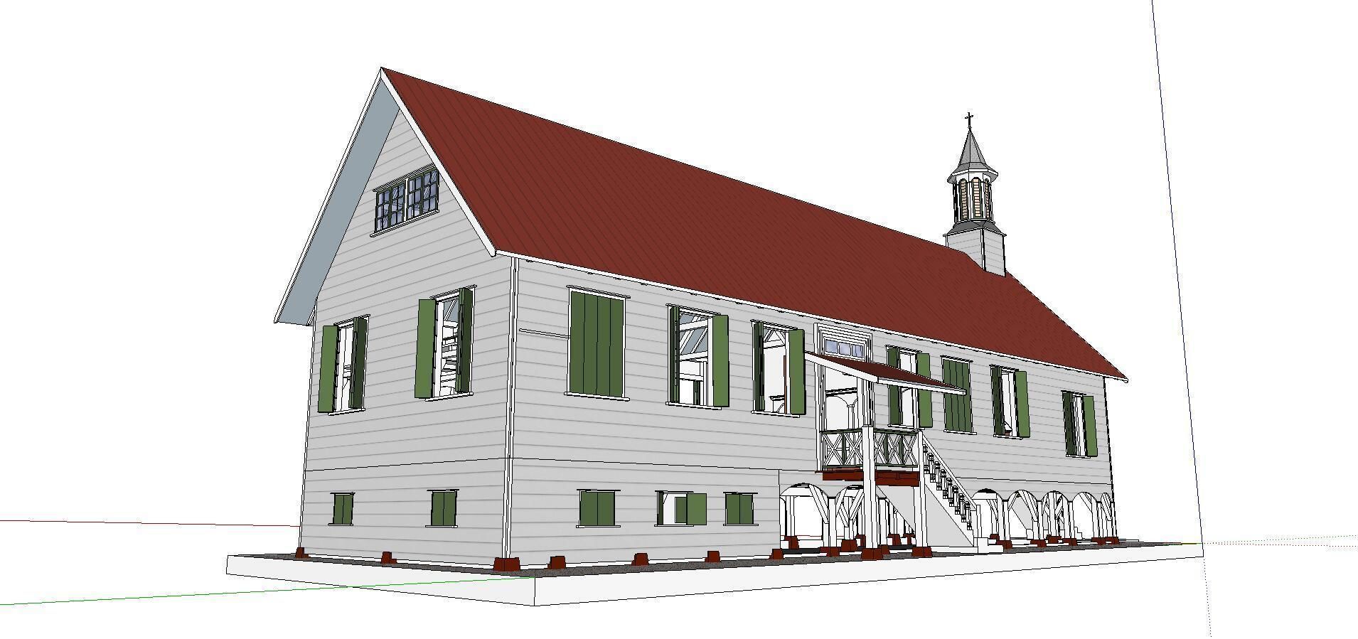 Architecture-Religion-God-Culture-Temple-074 church with stee... 3D model_2