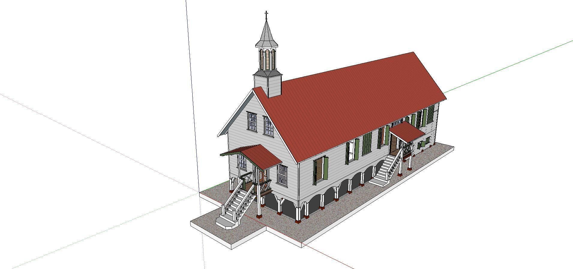 Architecture-Religion-God-Culture-Temple-074 church with stee... 3D model_4