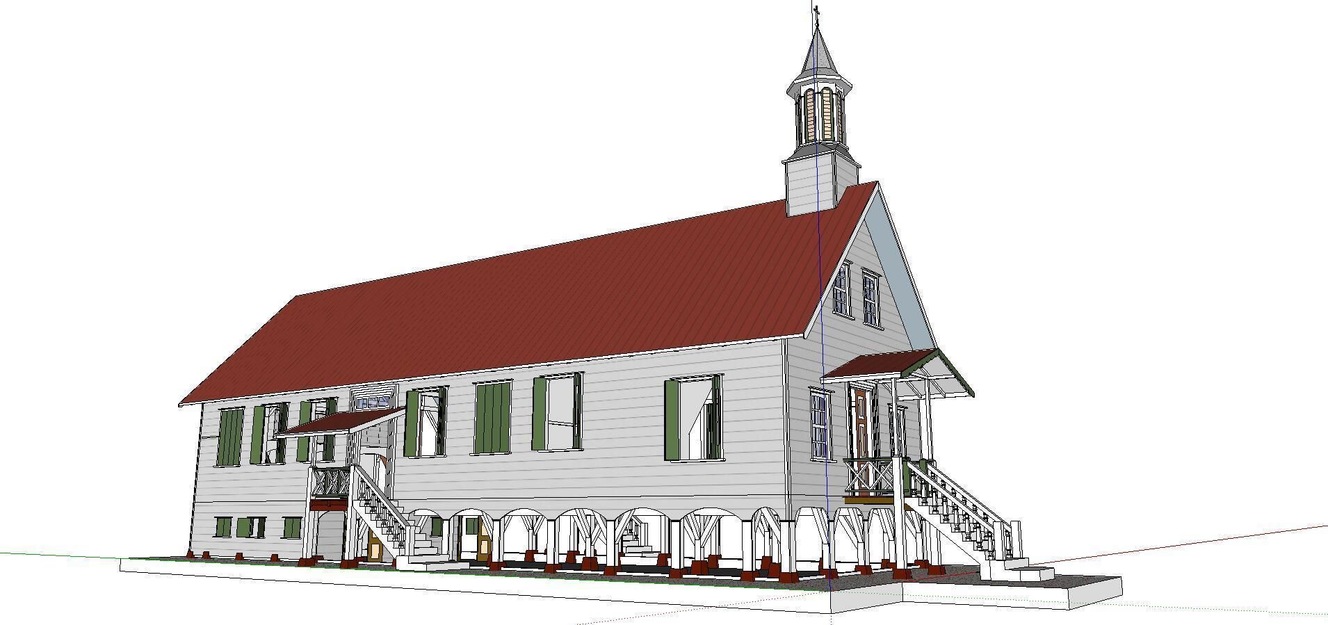 Architecture-Religion-God-Culture-Temple-074 church with stee... 3D model_1