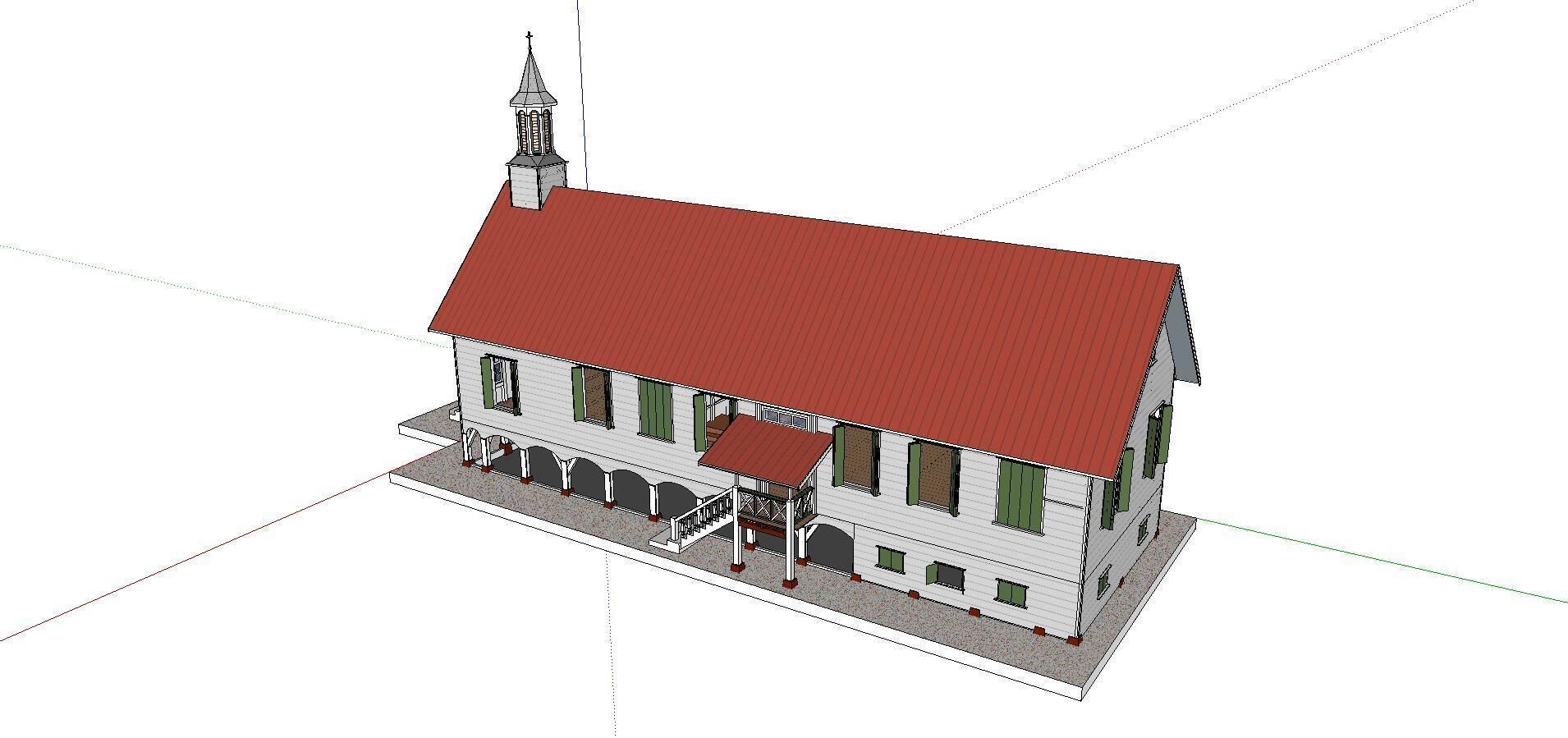 Architecture-Religion-God-Culture-Temple-074 church with stee... 3D model_3