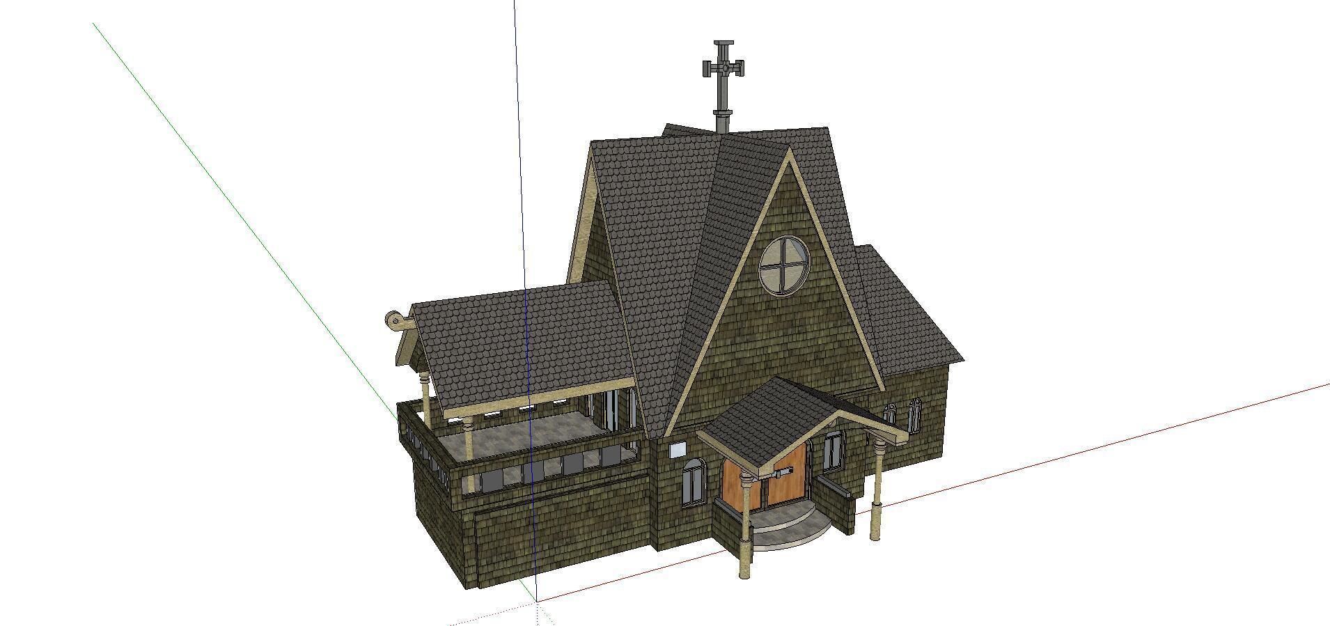 Architecture-Religion-God-Culture-Temple-075 gothic style house 3D model_4