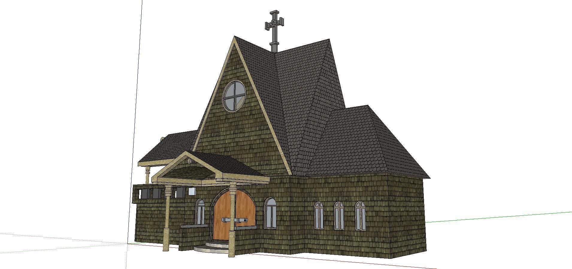 Architecture-Religion-God-Culture-Temple-075 gothic style house 3D model_1