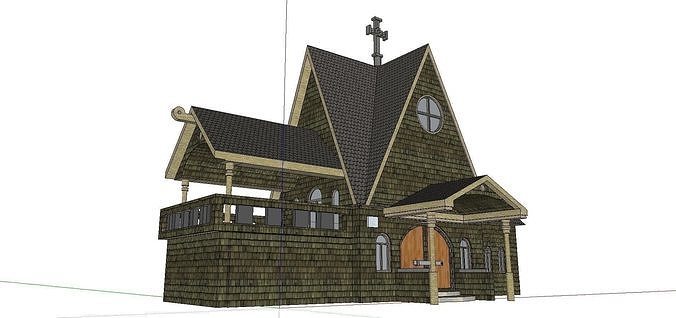 Architecture-Religion-God-Culture-Temple-075 gothic style house 3D model