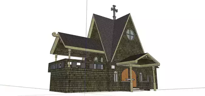 Architecture-Religion-God-Culture-Temple-075 gothic style house 3D model
