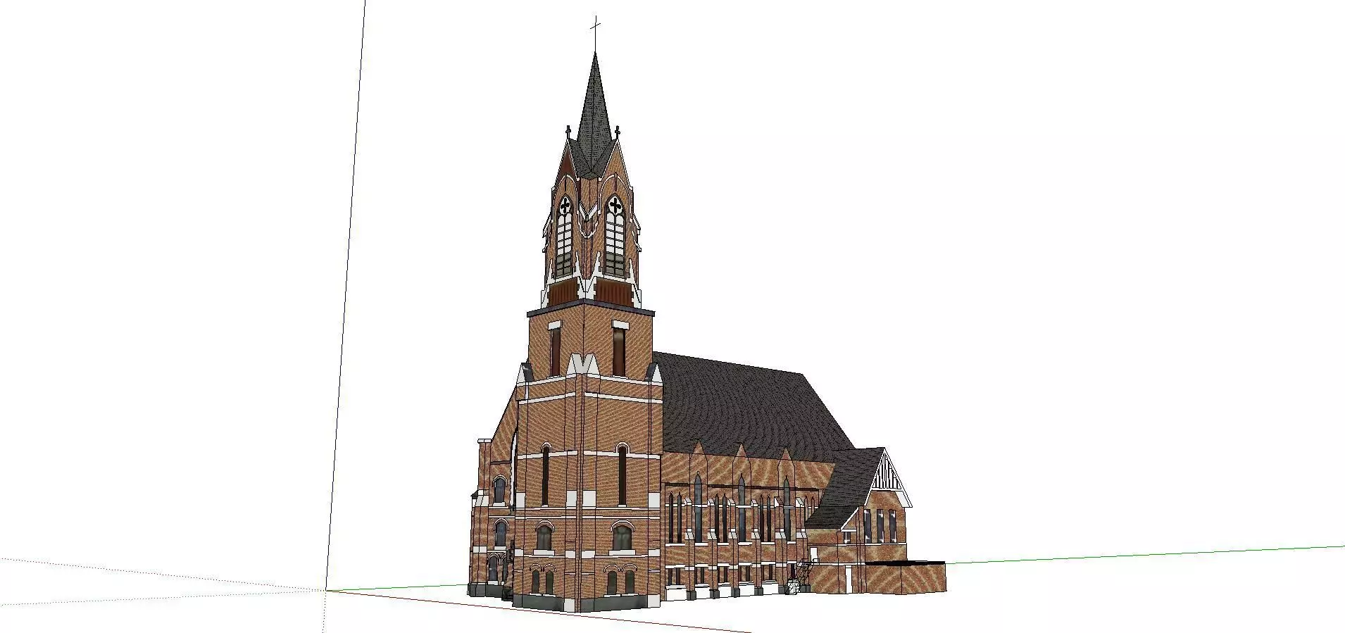 Architecture-Religion-God-Culture-Temple-085 church with steeple 3D model_0