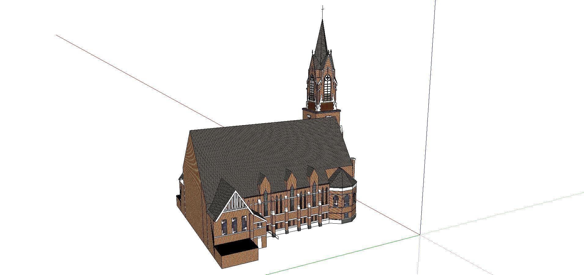 Architecture-Religion-God-Culture-Temple-085 church with steeple 3D model_2