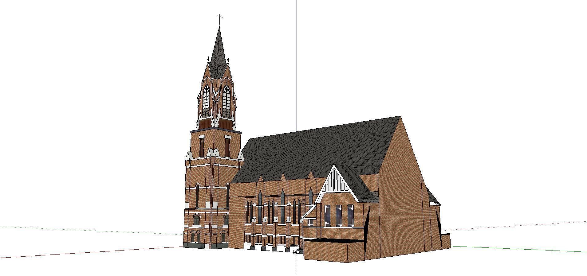 Architecture-Religion-God-Culture-Temple-085 church with steeple 3D model_3
