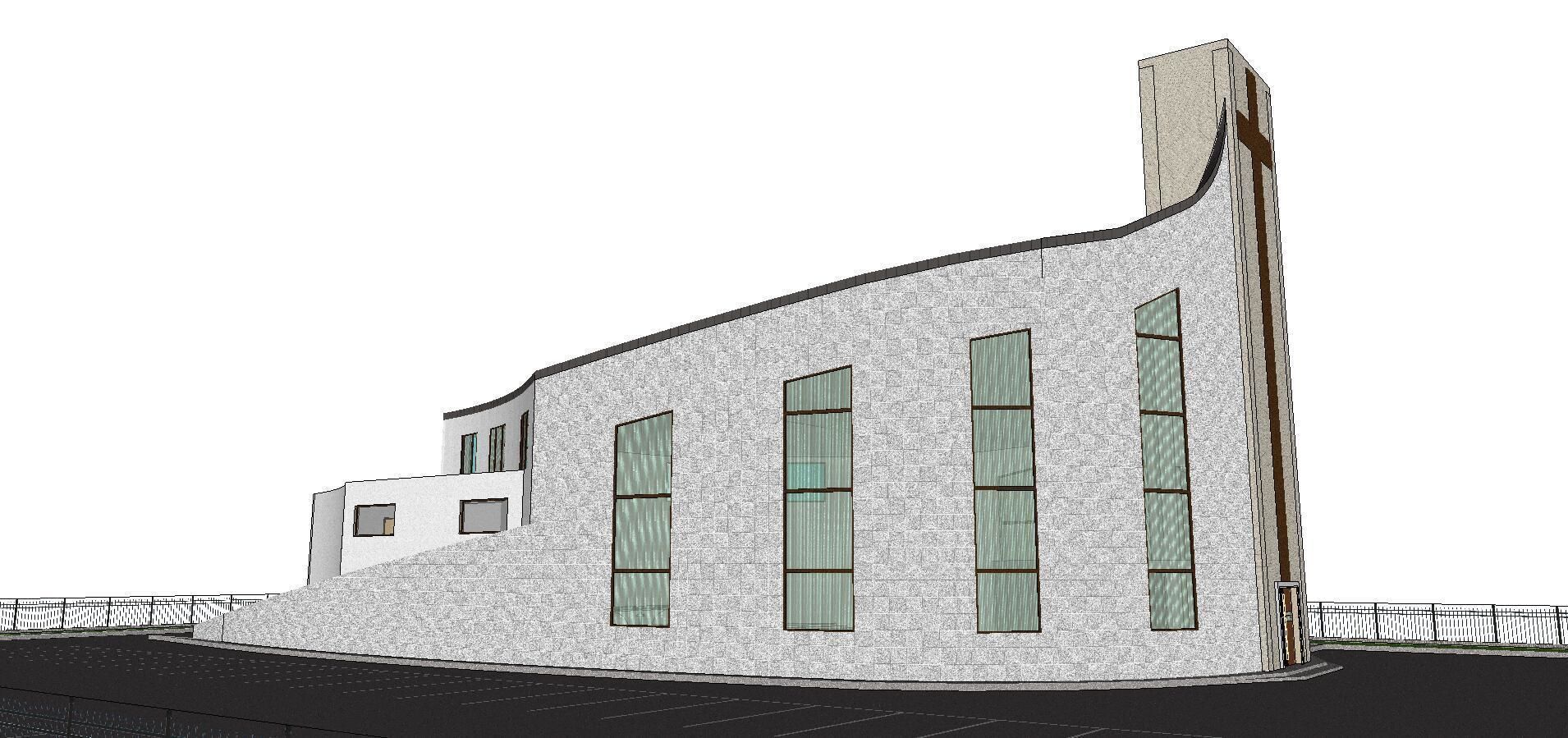 Architecture-Religion-God-Culture-Temple-089 church on side o... 3D model_1