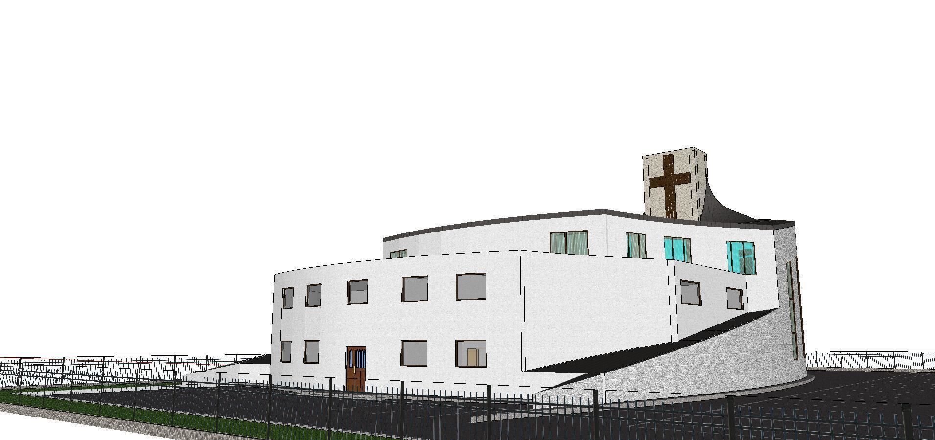 Architecture-Religion-God-Culture-Temple-089 church on side o... 3D model_2