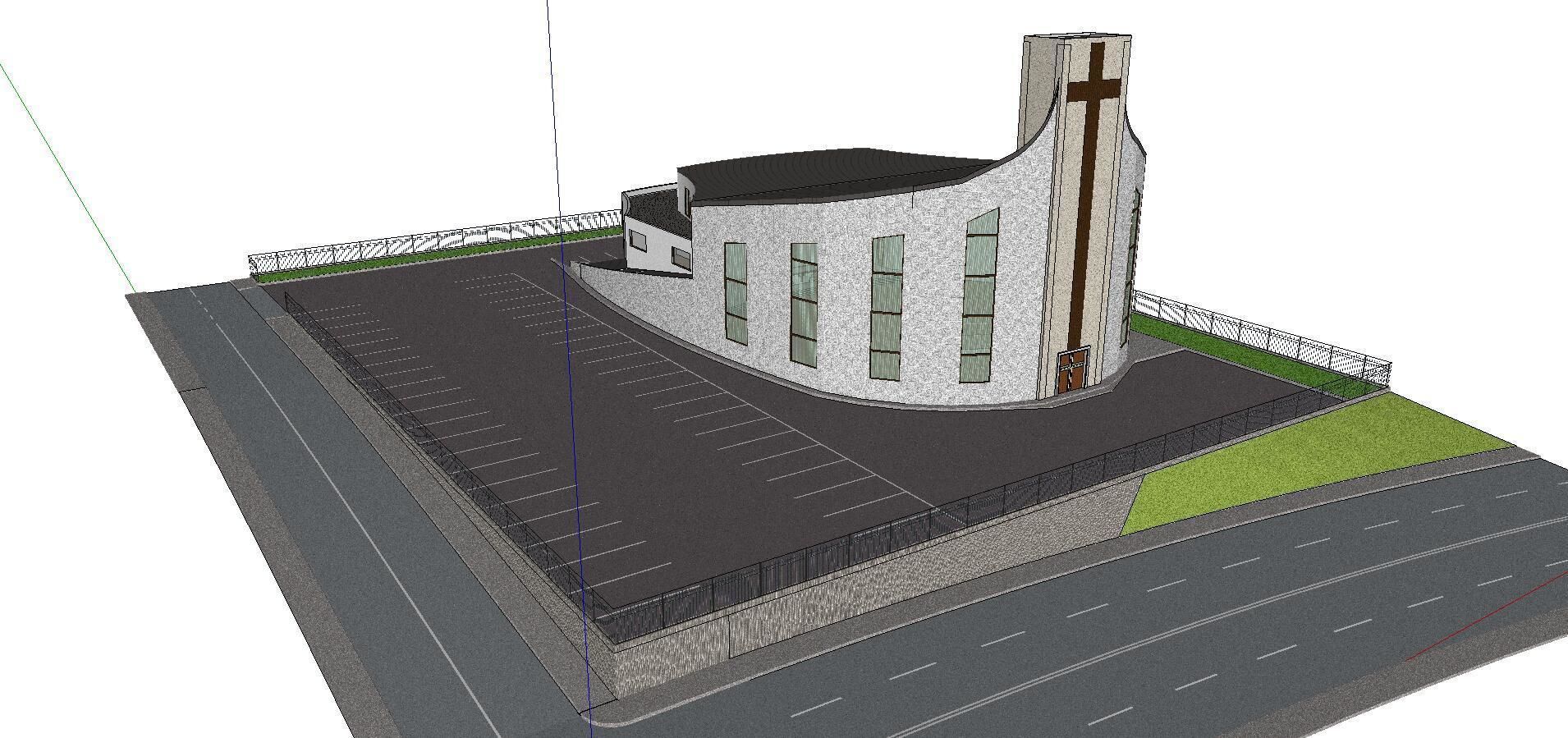 Architecture-Religion-God-Culture-Temple-089 church on side o... 3D model_4