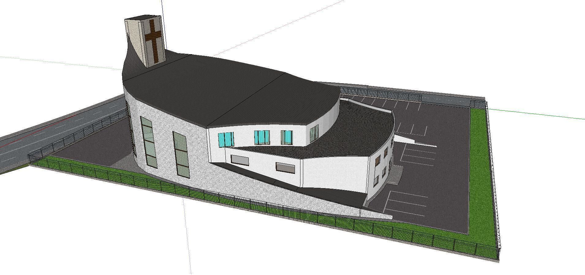 Architecture-Religion-God-Culture-Temple-089 church on side o... 3D model_3