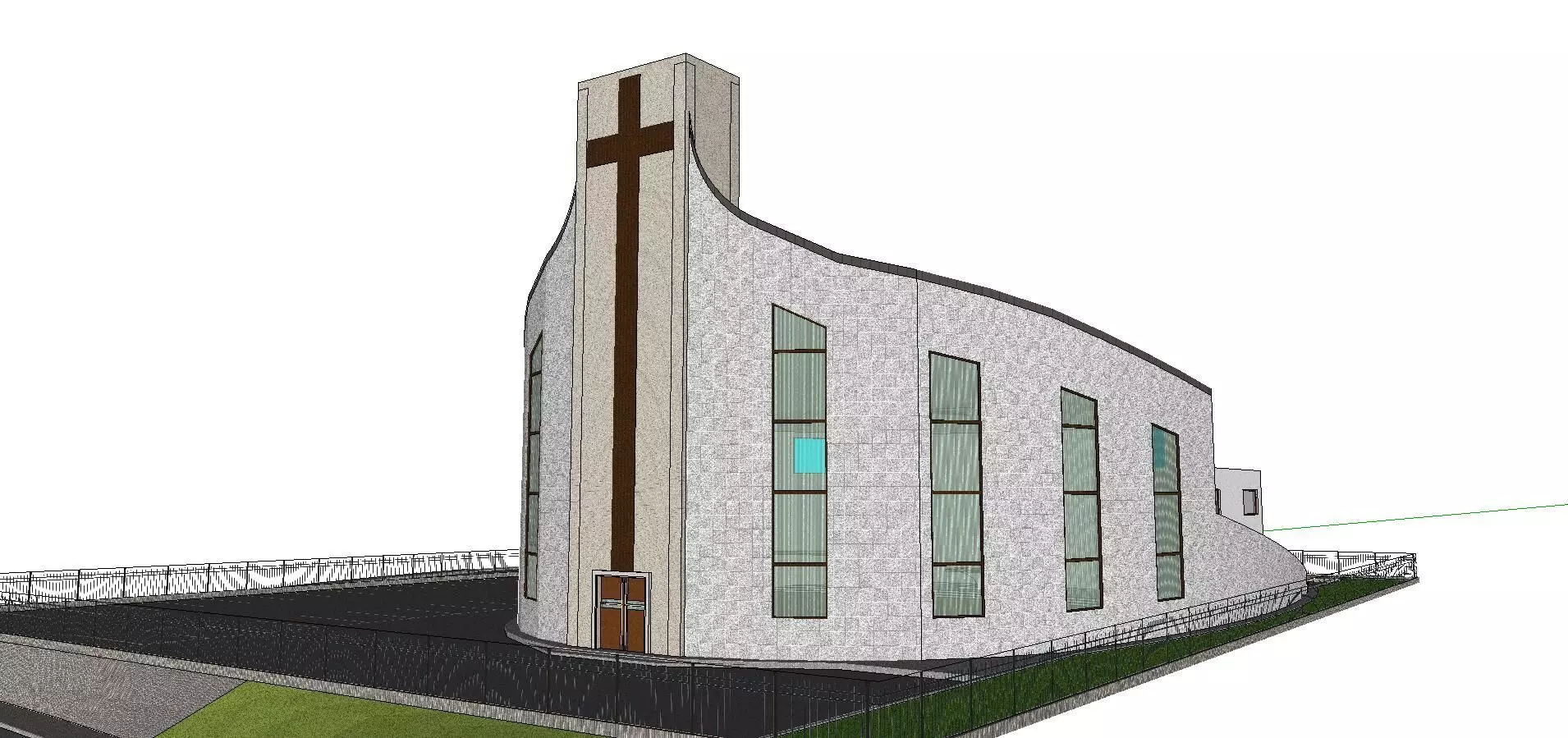 Architecture-Religion-God-Culture-Temple-089 church on side o... 3D model_0
