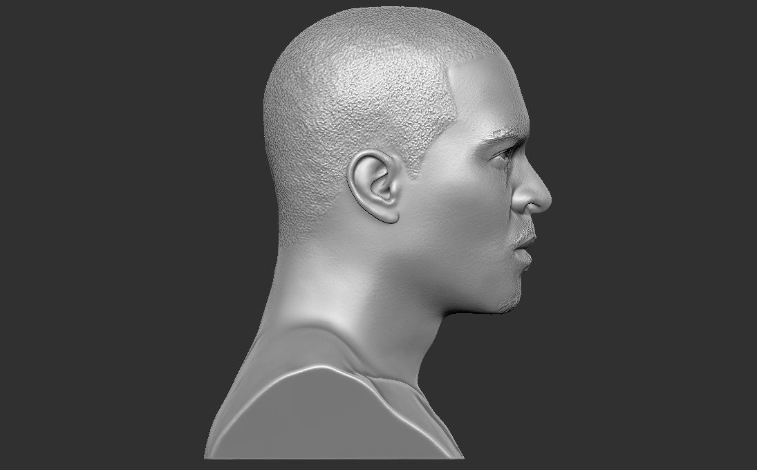 TI rapper bust 3D printing ready stl obj formats 3D print model_13