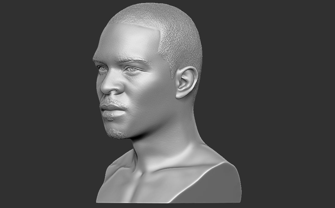 TI rapper bust 3D printing ready stl obj formats 3D print model_8