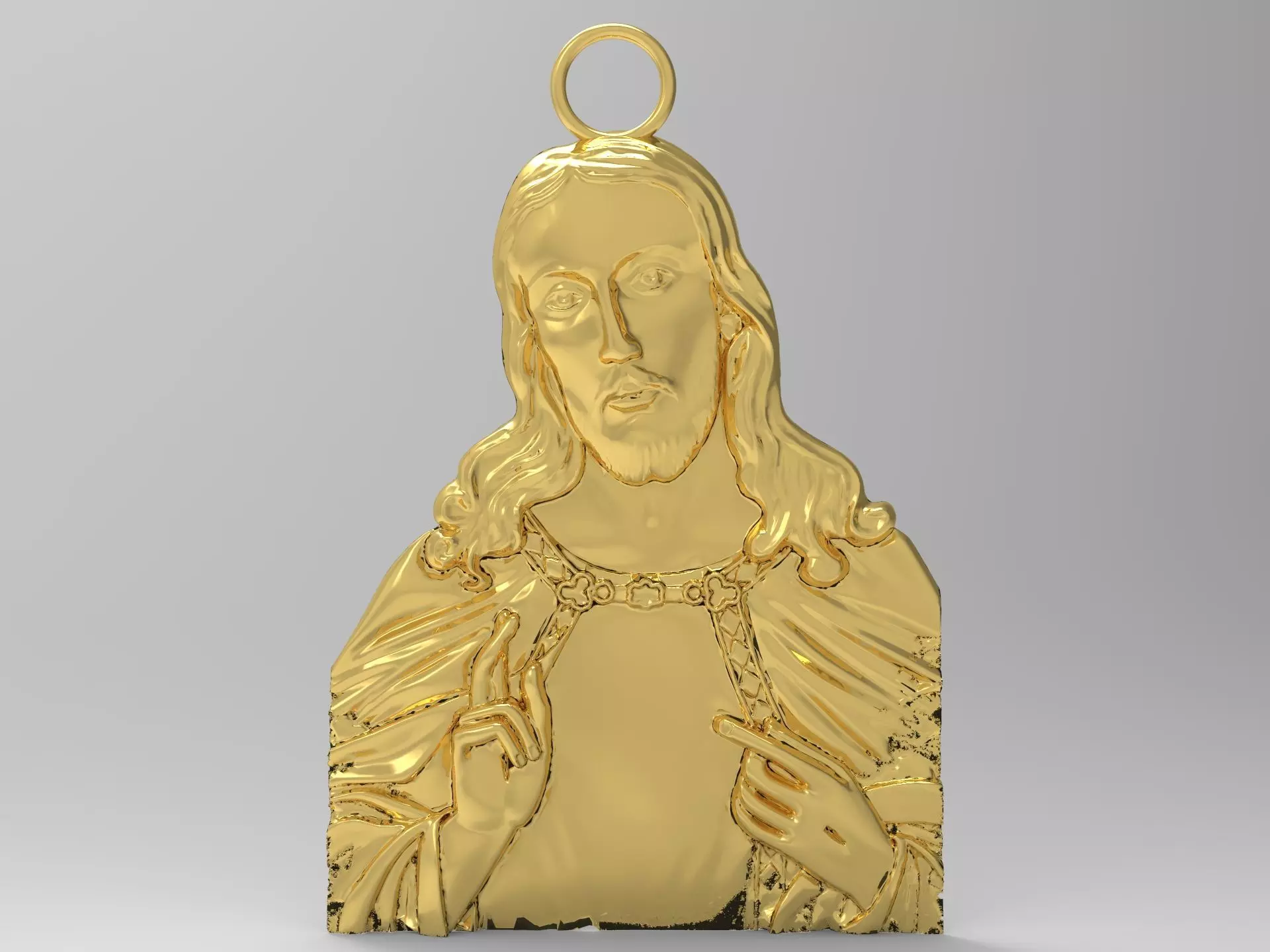 Jesus Pendant 3D print model_0