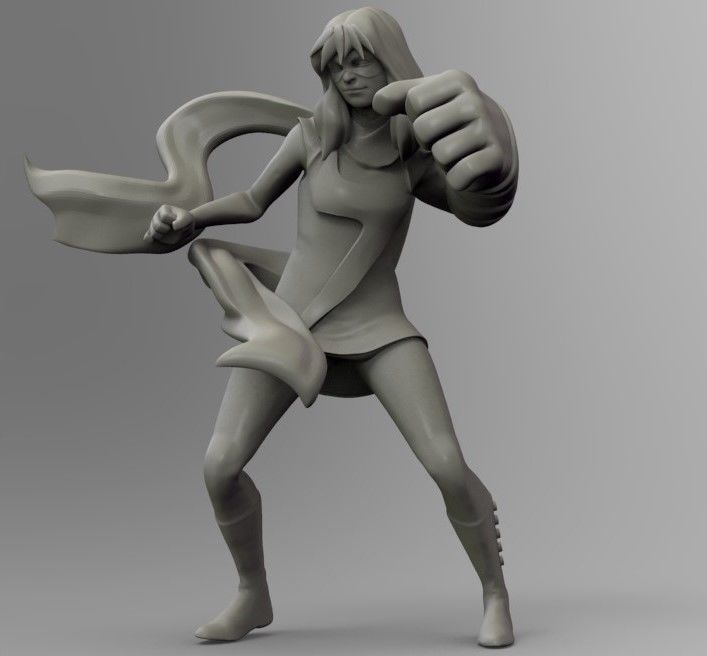 super fist girl 3D print model_4