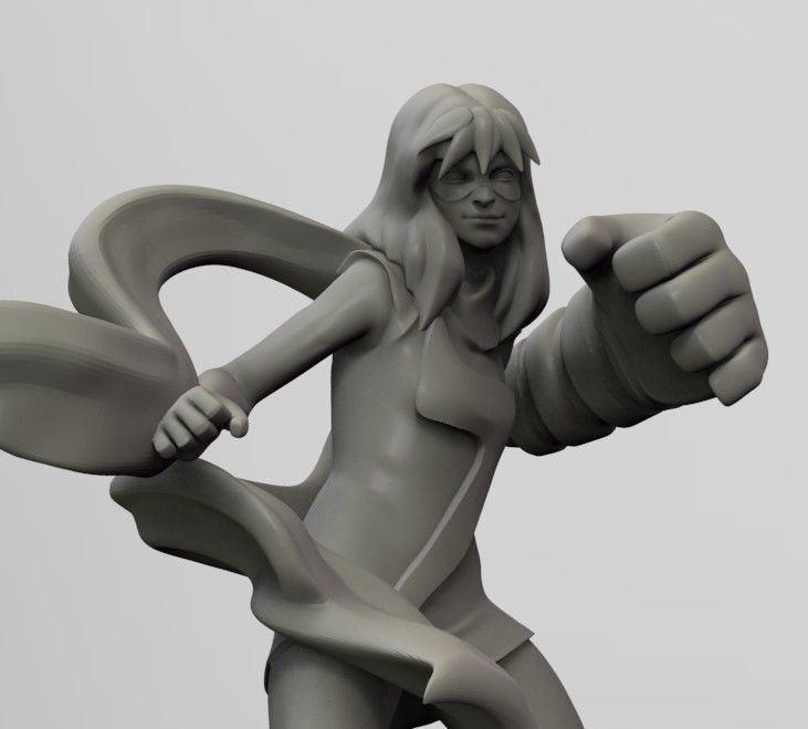 super fist girl 3D print model_3