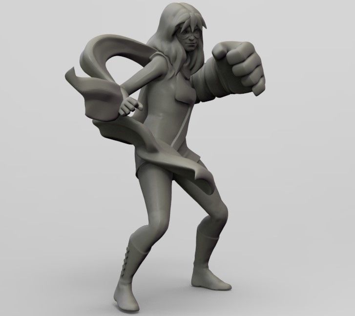 super fist girl 3D print model_2