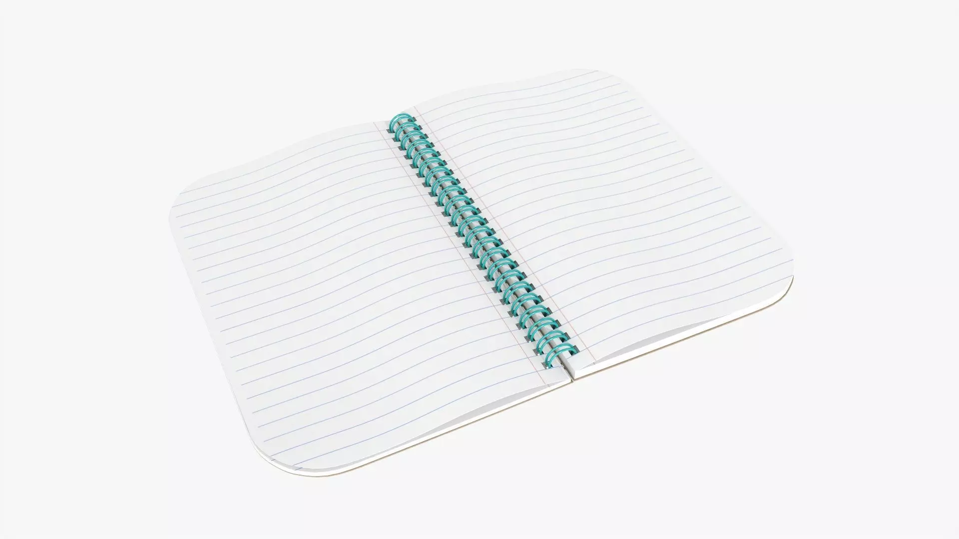 Notebook pad with spiral 05 opened 3D model_0