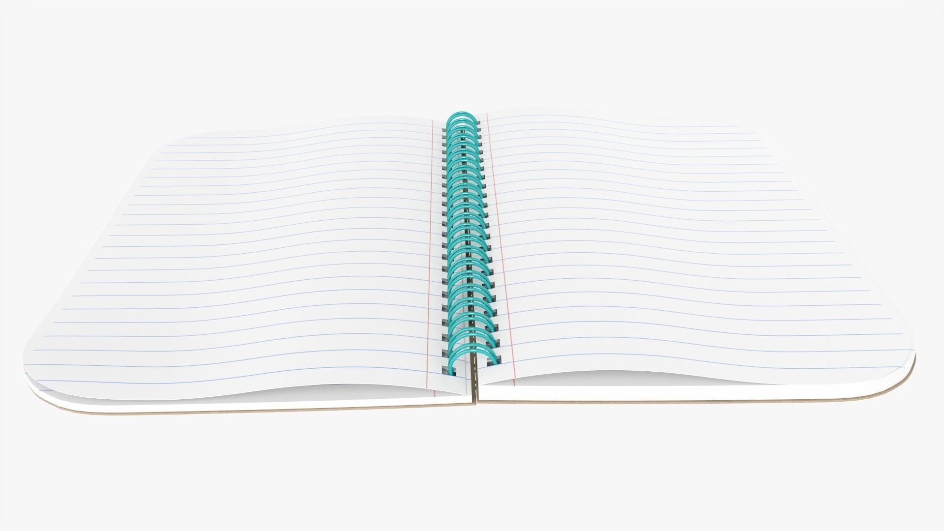 Notebook pad with spiral 05 opened 3D model_4