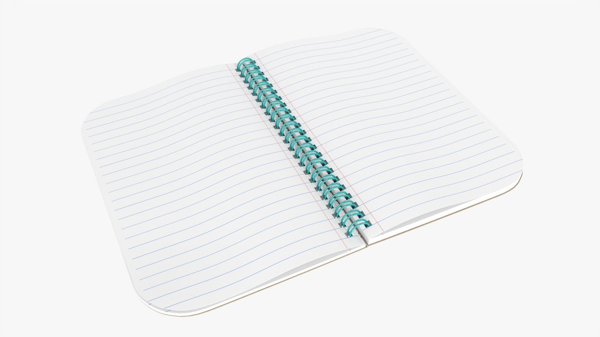 Notebook pad with spiral 05 opened 3D model_1