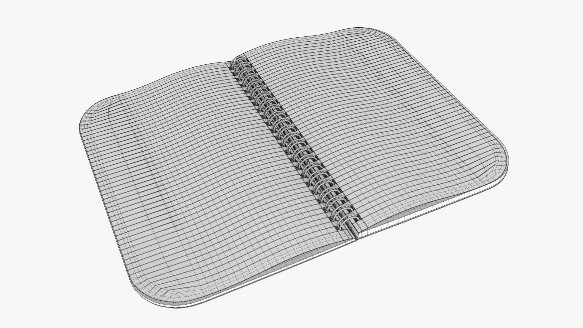 Notebook pad with spiral 05 opened 3D model_6