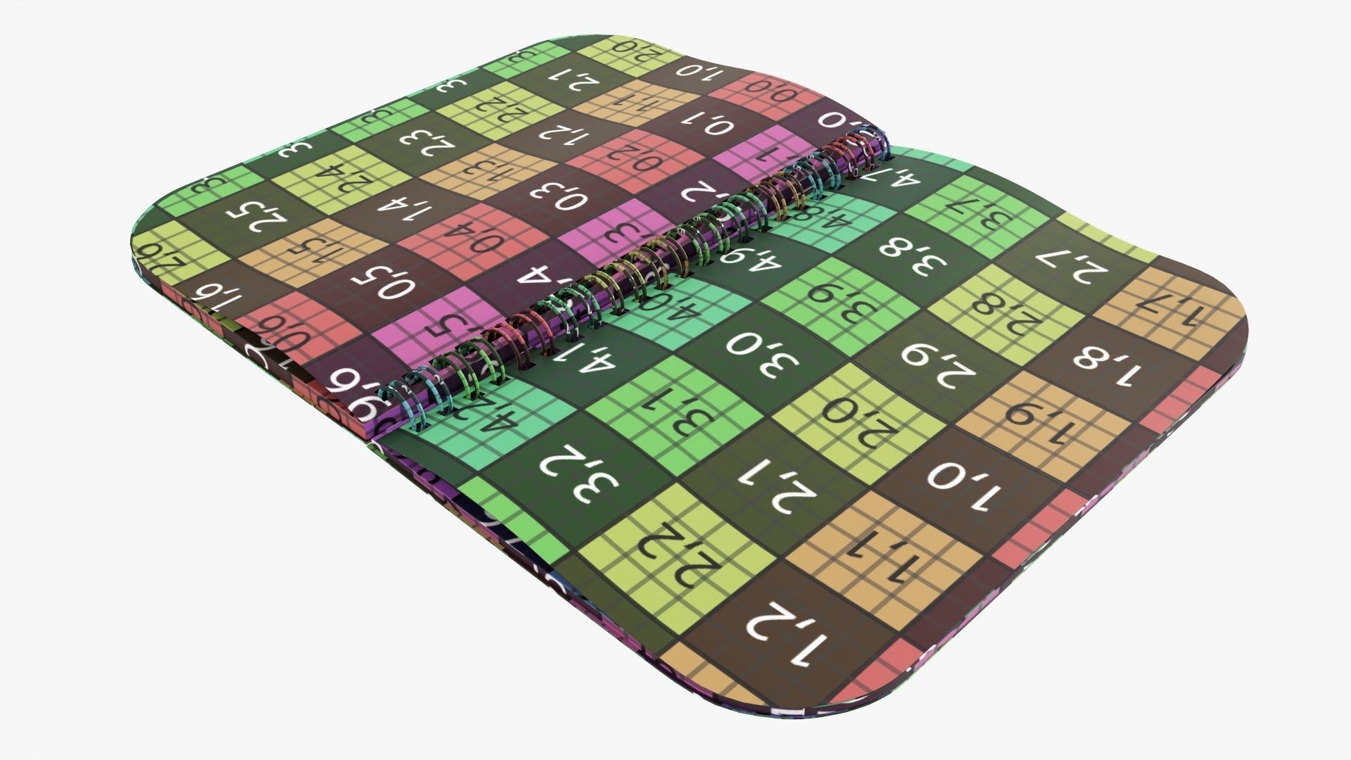 Notebook pad with spiral 05 opened 3D model_10