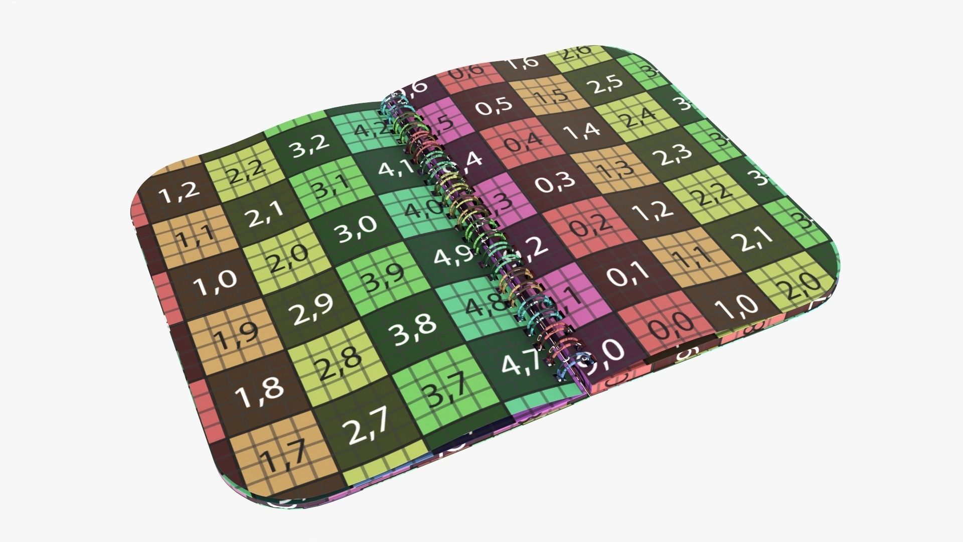 Notebook pad with spiral 05 opened 3D model_9