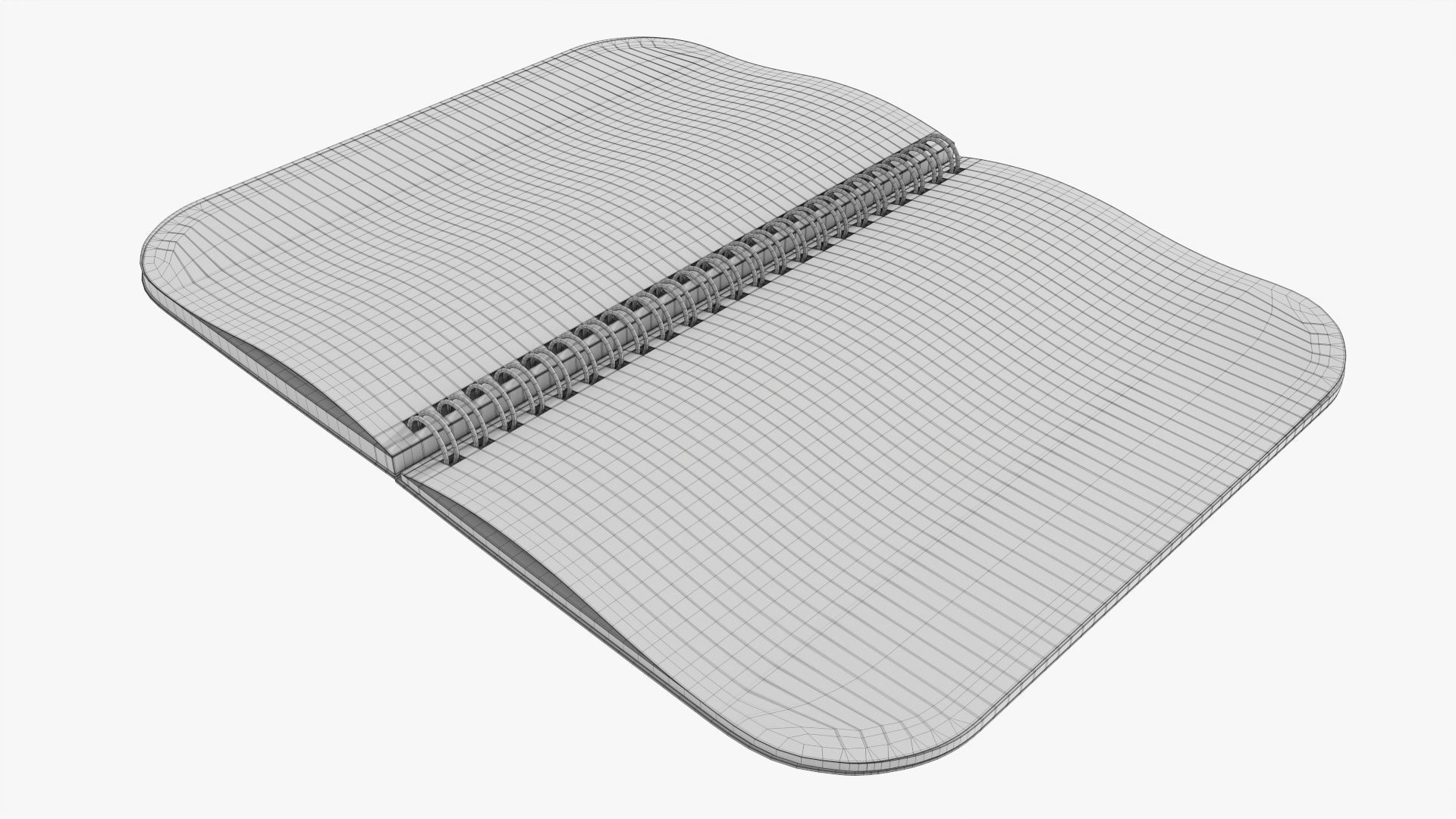 Notebook pad with spiral 05 opened 3D model_7