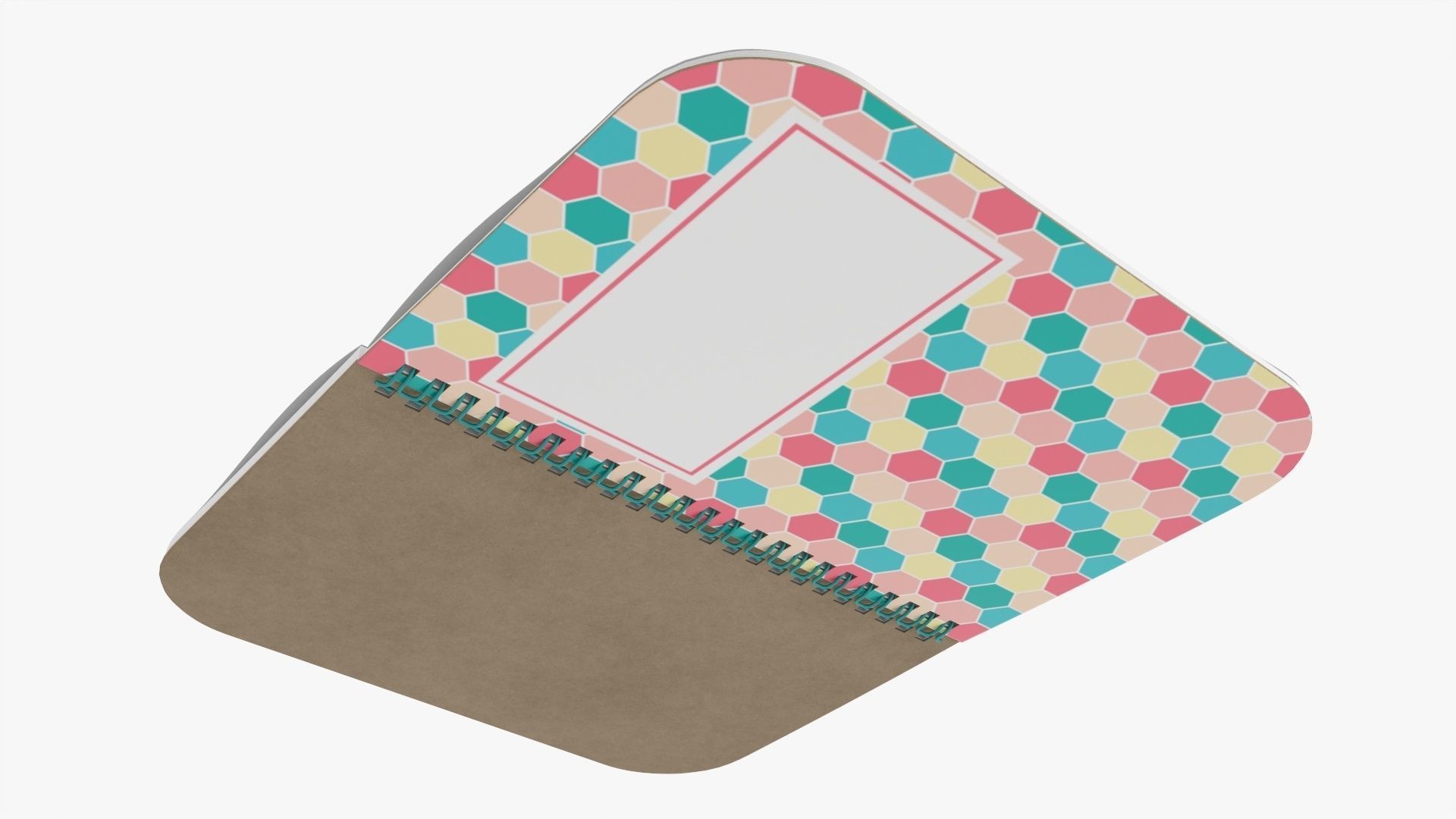 Notebook pad with spiral 05 opened 3D model_3