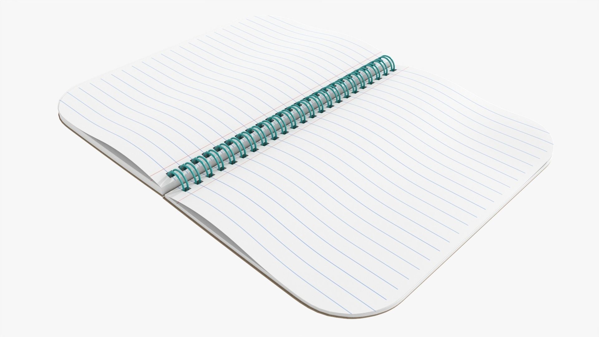 Notebook pad with spiral 05 opened 3D model_2