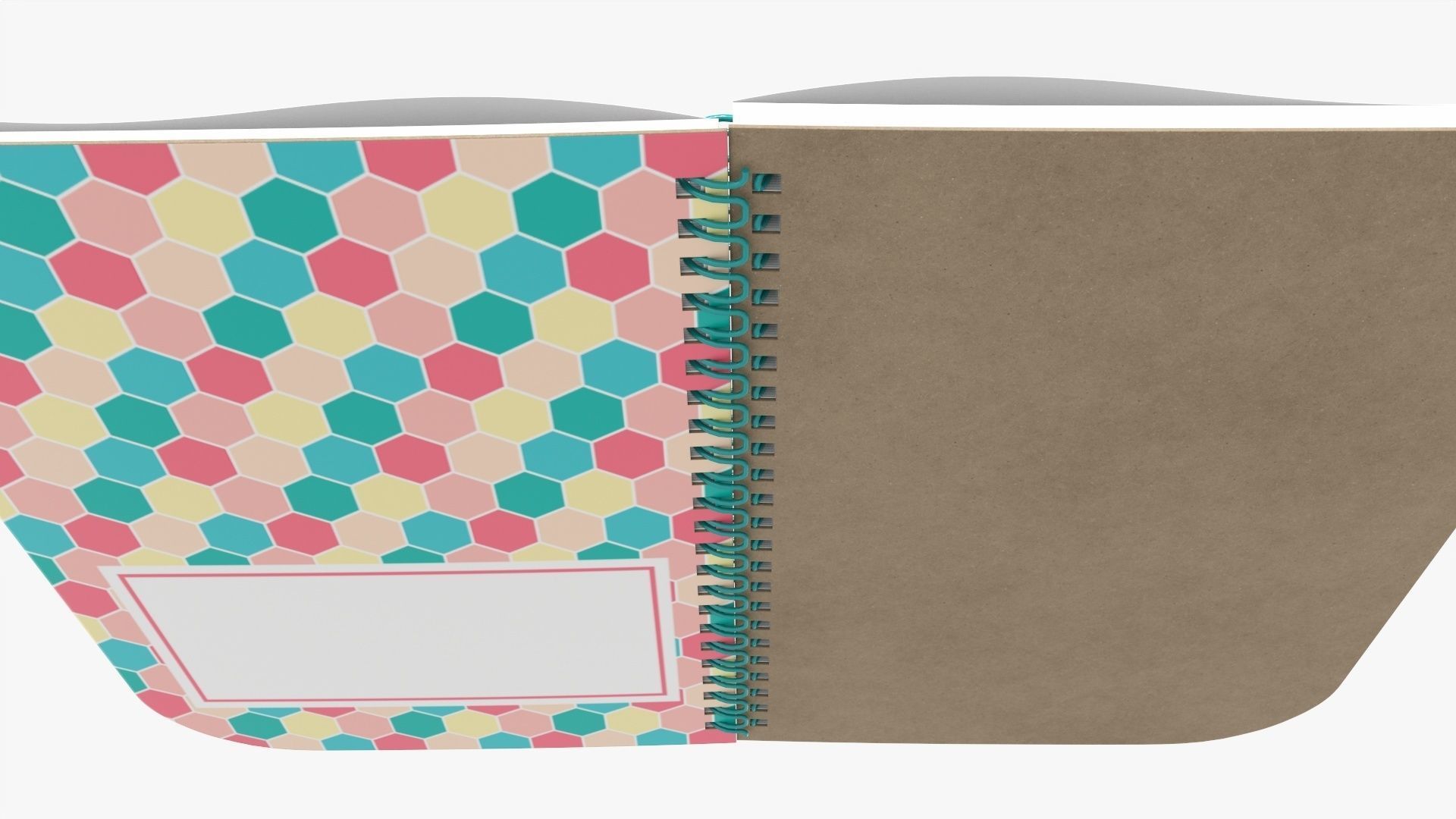 Notebook pad with spiral 05 opened 3D model_5