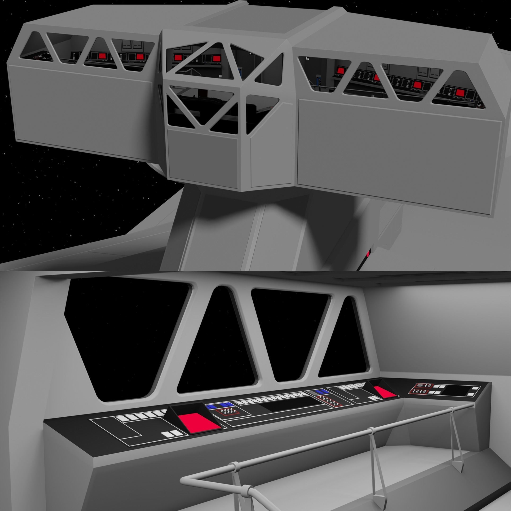 Arquitens Class Light Cruiser - with the interior of the bridge 3D model_1