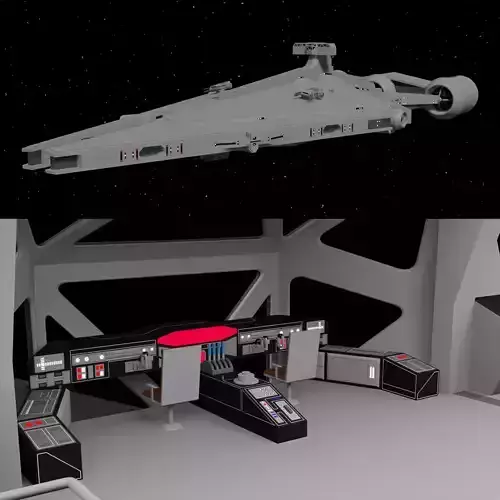 Arquitens Class Light Cruiser - with the interior of the bridge 3D model