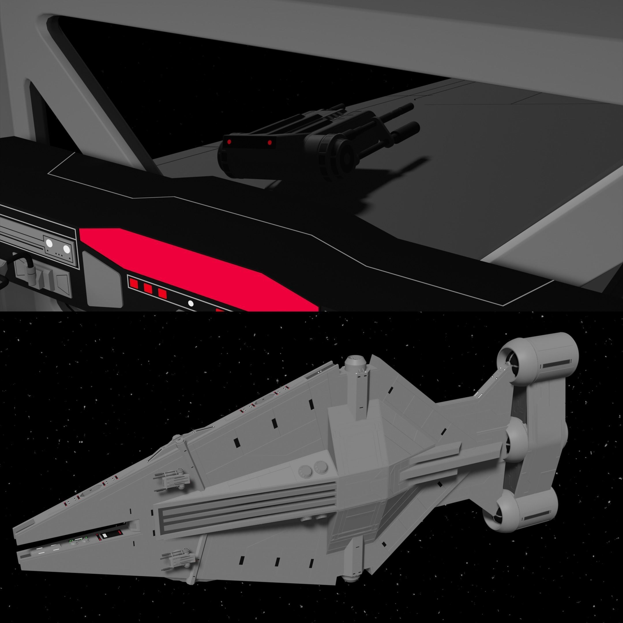 Arquitens Class Light Cruiser - with the interior of the bridge 3D model_4