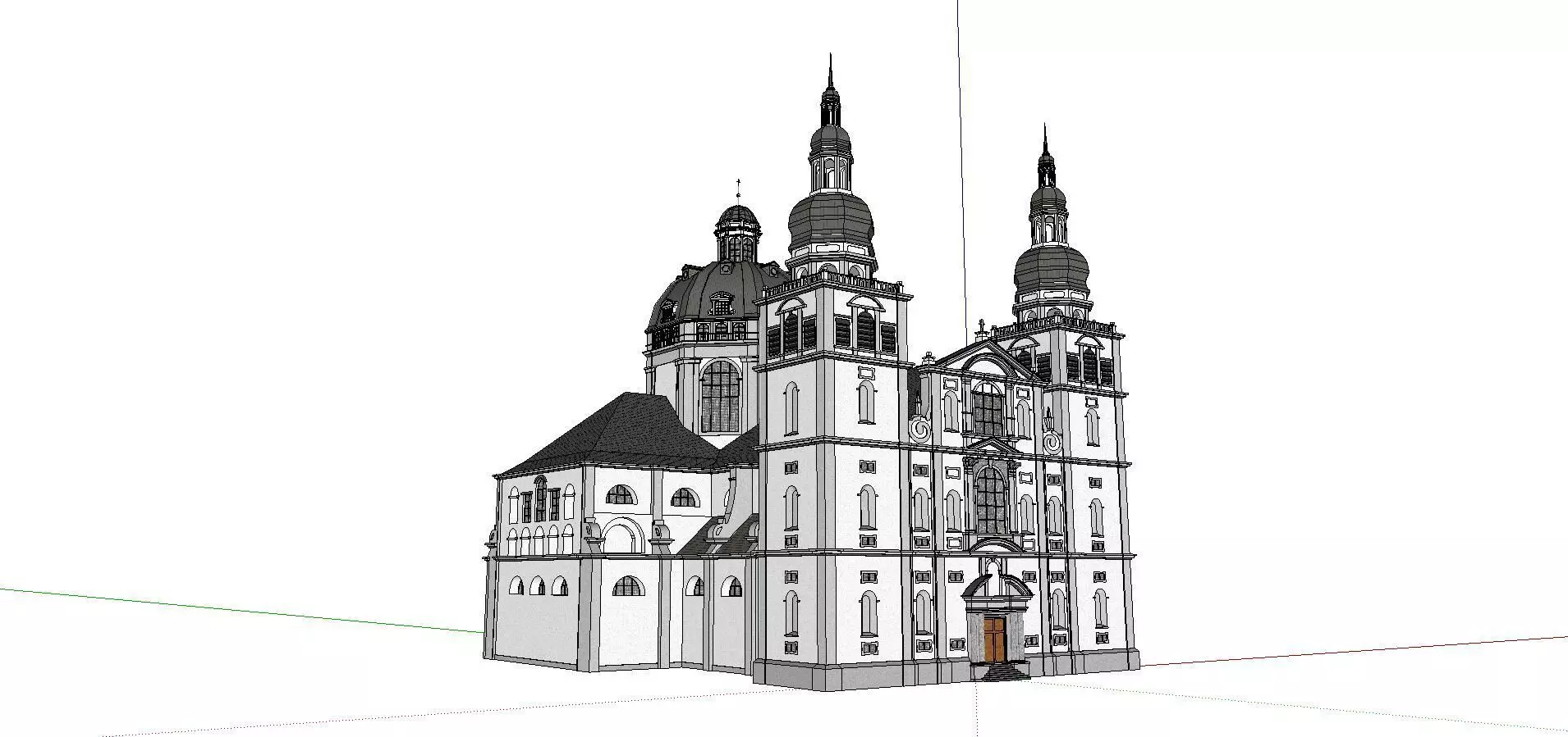 Architecture-Religion-God-Culture-Temple-0107 church with two... 3D model_0