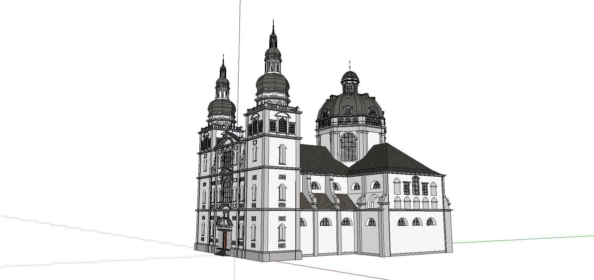 Architecture-Religion-God-Culture-Temple-0107 church with two... 3D model_1