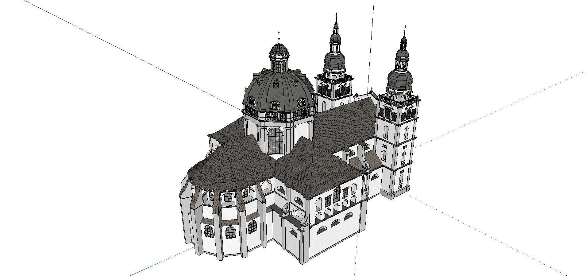 Architecture-Religion-God-Culture-Temple-0107 church with two... 3D model_3