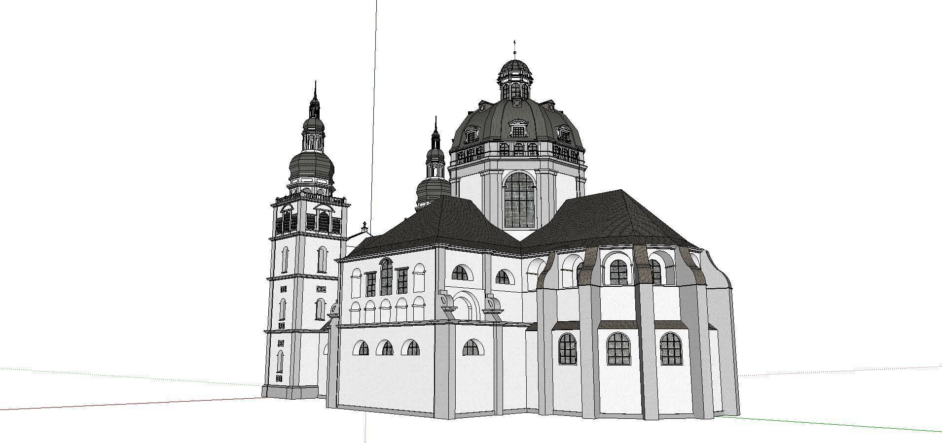 Architecture-Religion-God-Culture-Temple-0107 church with two... 3D model_2