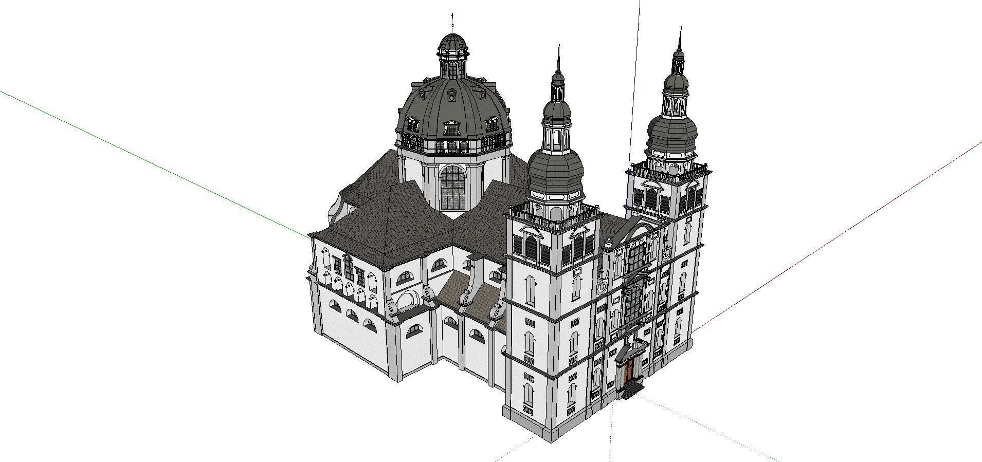 Architecture-Religion-God-Culture-Temple-0107 church with two... 3D model_4