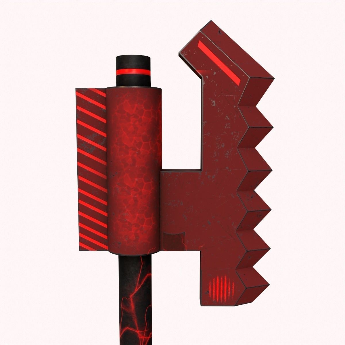 Sci-Fi Axe V2 Low-poly 3D model_7