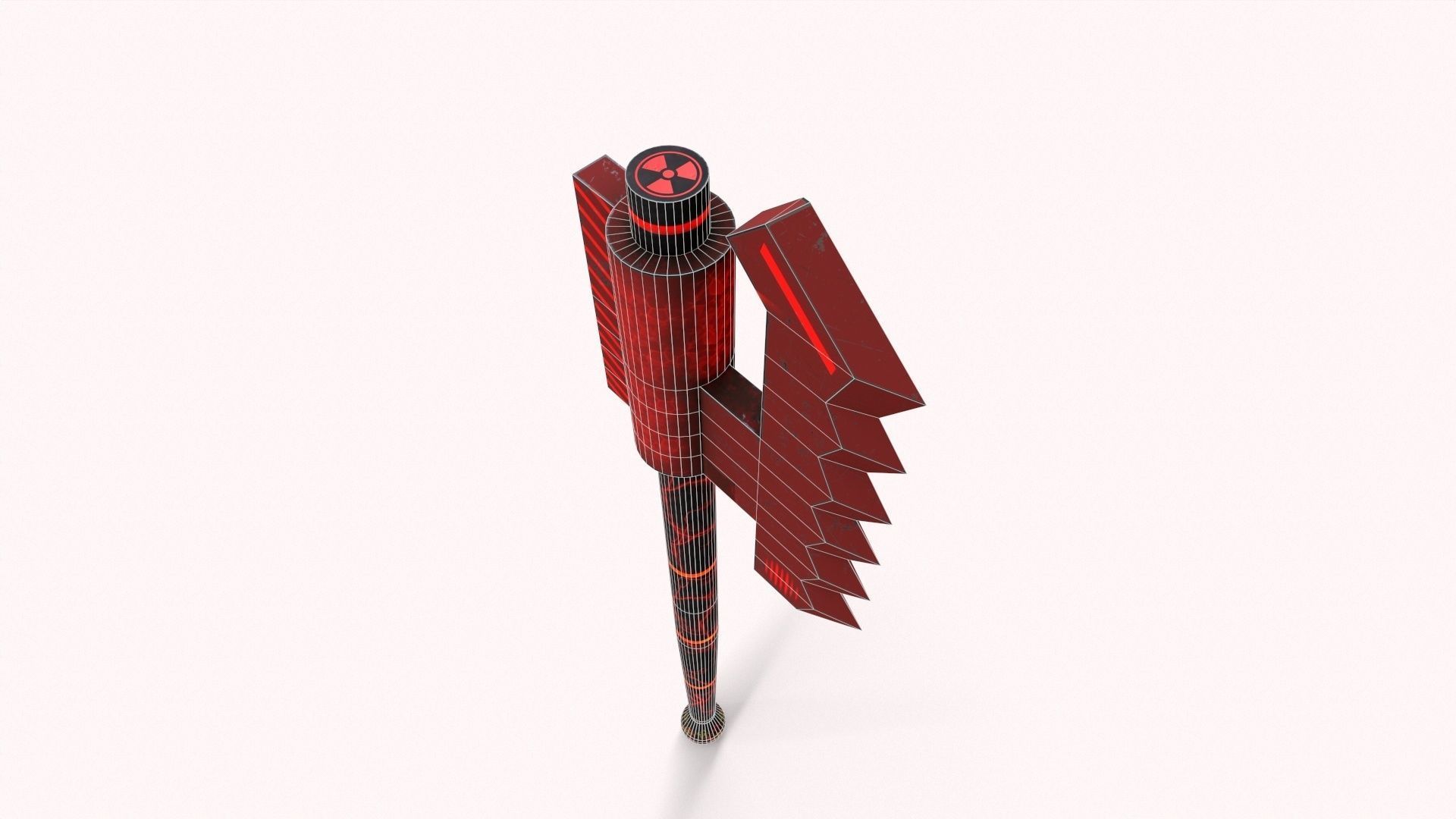 Sci-Fi Axe V2 Low-poly 3D model_11