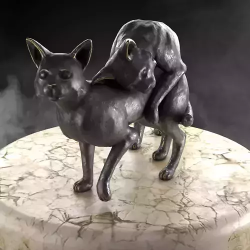 Cat Couple Sculpture 3D Print