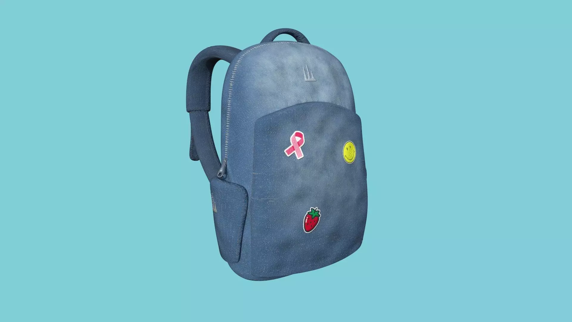 Jeans Backpack - Pins - Character Fashion Design Low-poly 3D model